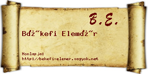 Békefi Elemér névjegykártya