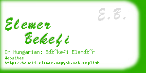 elemer bekefi business card